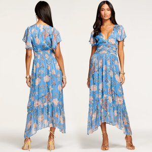 NWT - RAMY BROOK - PRINTED JOAN SHORT SLEEVE MAXI DRESS